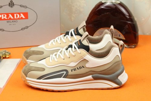 Prada Mens Shoes Sneakers Casual Shoes for Men Luxury Brand Breathable Fashion Sneakers with Original Box
