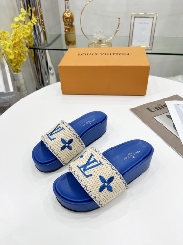 Louis Vuitton Womens Shoes Sandals Slippers Luxury Brand Louis Vuitton JUMBO FLATFORM MULE with Original Box 1A9QYY