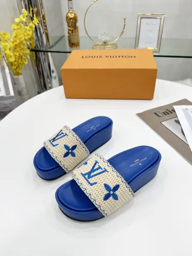 Louis Vuitton Womens Shoes Sandals Slippers Luxury Brand Louis Vuitton JUMBO FLATFORM MULE with Original Box 1A9QYY