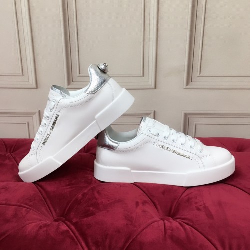 Dolce&Gabbana Womens Mens Shoes Fashion Sneakers Luxury Brand Calfskin Nappa Portofino Sneakers With Lettering