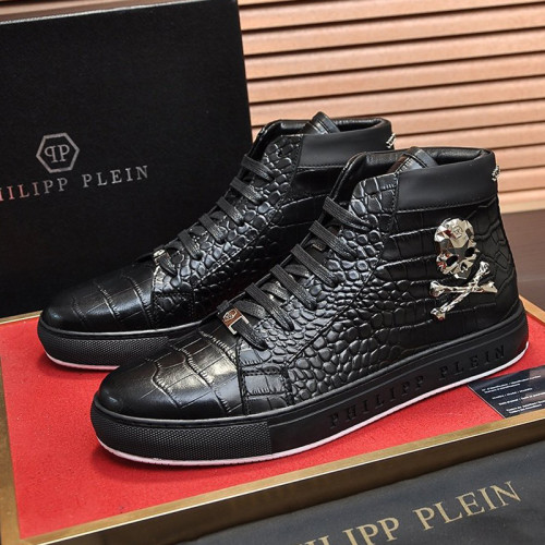 Philipp Plein Men Shoes Sneakers High Top Sneaker Fashion Design Luxury Brand Ankle Boots with Original Box
