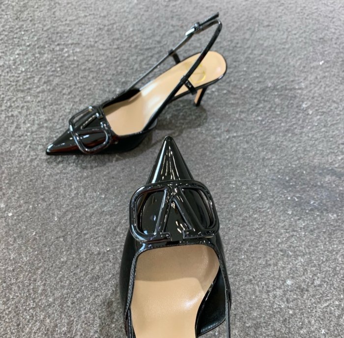 Valentino Women Shoes Mule Flip Flop Sandals VLOGO SIGNATURE CALFSKIN SLINGBACK PUMP 80 MM / 3.15 IN. with Original Box