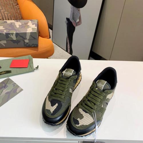 Valentino Men Shoes Fashion Design Luxury Brand ROCKSTUD CALFSKIN SNEAKER with Original Box