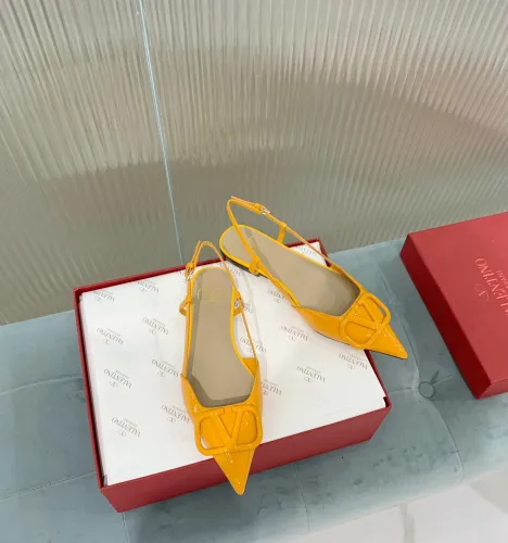 Valentino Women Shoes Mule Flip Flop Sandals VLOGO SIGNATURE CALFSKIN SLINGBACK PUMP Flat with Original Box Luxury Brand