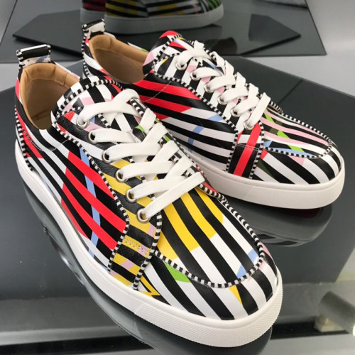 Christian Louboutin Mens Shoes Luxury Brand Red Bottom Design Louis Junior Spikes Flat with Original Box CL sneakers