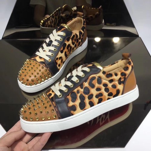 Christian Louboutin Mens Shoes Luxury Brand Red Bottom Design Louis Junior Spikes Flat with Original Box CL sneakers