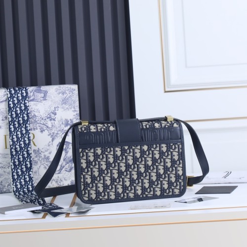Dior Womens Bags Crossbody Bags Luxury Brand 30 MONTAIGNE BAG Blue Dior Oblique Jacquard M9203UTZQ_M928 with Original Box