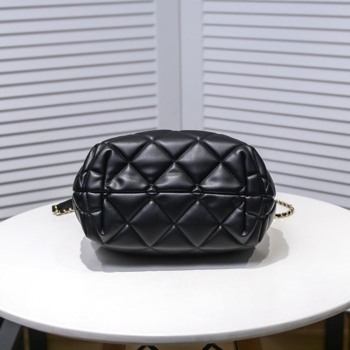 Chanel Womens Bags Drawstring Chain Bucket Bag
