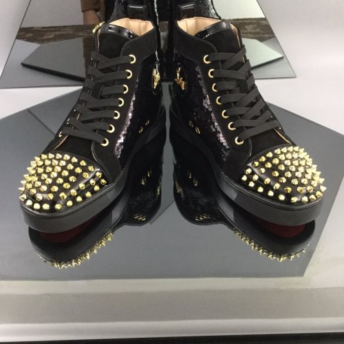 Christian Louboutin Mens Shoes Luxury Brand Red Bottom Design Louis Junior Spikes Flat with Original Box CL sneakers