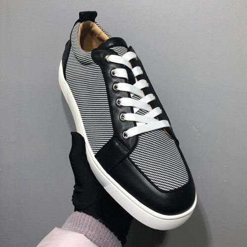 Christian Louboutin Mens Shoes Luxury Brand Red Bottom Design Louis Junior Spikes Flat with Original Box CL sneakers