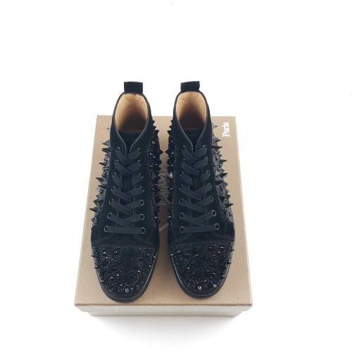 Christian Louboutin Mens Shoes Luxury Brand Red Bottom Design Louis Junior Spikes Flat with Original Box CL sneakers