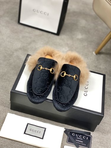Gucci Womens Shoes Casual Loafers Design Luxury Brand Leather Princetown with Original Box
