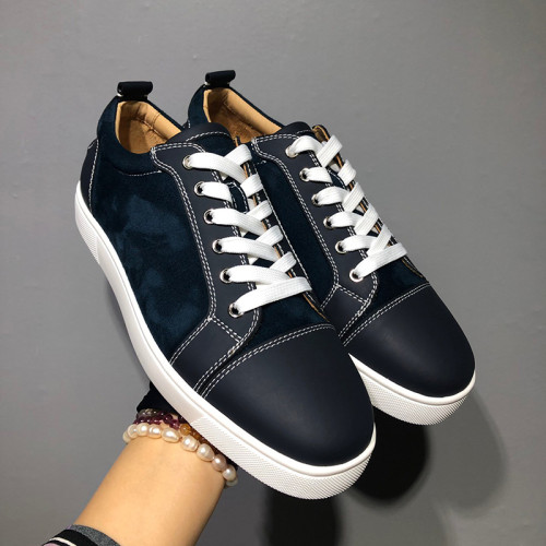 Christian Louboutin Mens Shoes Luxury Brand Red Bottom Design Louis Junior Spikes Flat with Original Box CL sneakers