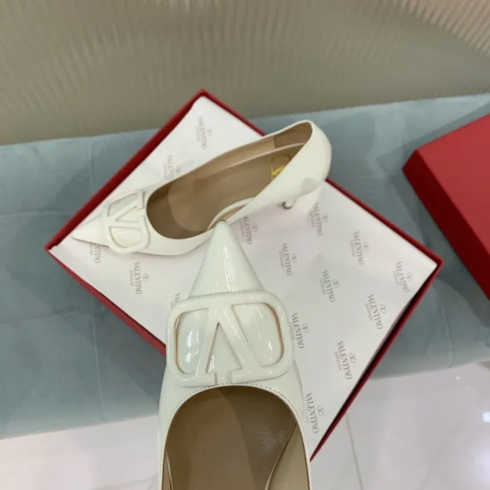 Valentino Women Shoes Mule Flip Flop Sandals VLOGO SIGNATURE CALFSKIN PUMP 80MM Luxury Brand with Original Box