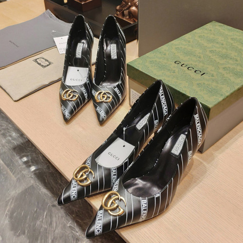 Gucci x Balenciaga Womens Shoes Slingback Pumps High Heel Luxury Brand Wedding Fashion Shoes for Women with Original Box