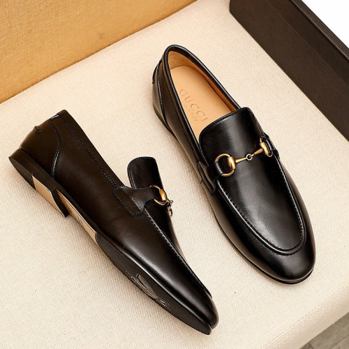 Gucci Mens Shoes Leather Design Luxury Brand Business Dress Shoes for Men with Original Box
