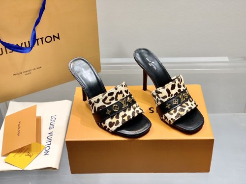 Louis Vuitton Womens Shoes Pumps Sandals Leather Design Luxury Brand Fashion Sandals with Original Box 10cm Heel