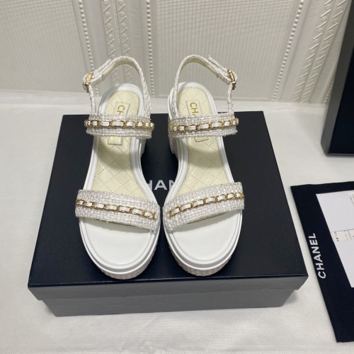 Chanel Womens Shoes Fashion Pumps Wedge Sandals
