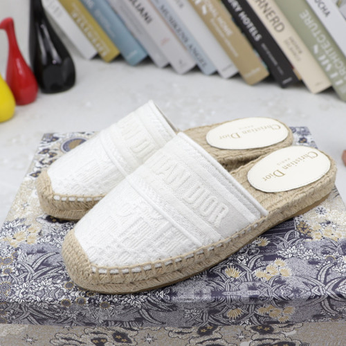 Dior Women Shoes Luxury Brand Design Dior Granville Mule Dior Oblique Embroidered Cotton with Original Box