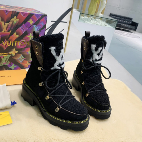 Louis Vuitton Women Shoes Boots Luxury Brand LV BEAUBOURG ANKLE BOOT with Original Box