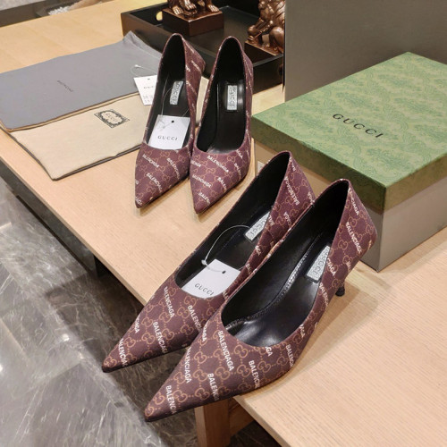 Gucci x Balenciaga Womens Shoes Slingback Pumps High Heel Luxury Brand Wedding Fashion Shoes for Women with Original Box