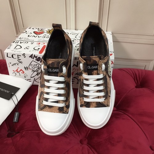 Dolce&Gabbana Womens Shoes Sneakers Fashion Type Luxury Brand Cotton drill Portofino Light sneakers with leopard print and DG logo with Original Box CK1886AO743HAALM