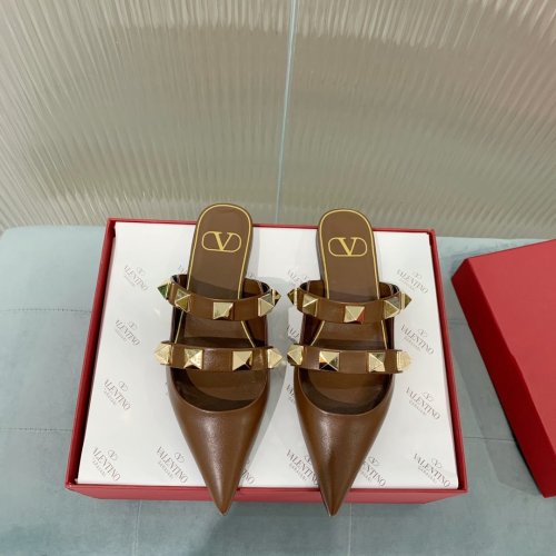 Valentino Women Shoes Mule Flip Flop Sandals ROMAN STUD FLAT MULE IN CALFSKIN with Original Box Luxury Brand