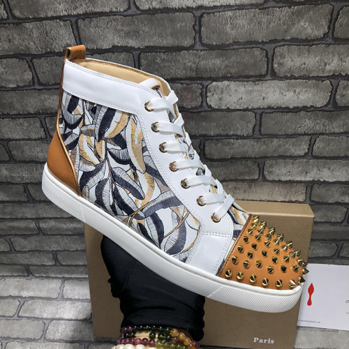Christian Louboutin Mens Shoes Luxury Brand Red Bottom Design Louis Junior Spikes Flat with Original Box CL sneakers