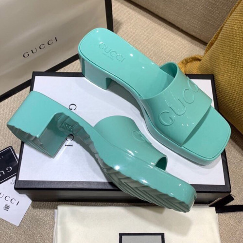 Gucci Womens Shoes Sandals Slides Slippers Luxury Brand Thick Sole 5cm Heel Design Women's GG slide sandal with Original Box
