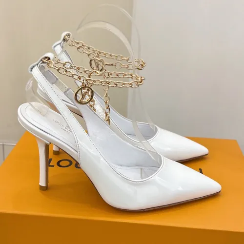 Louis Vuitton Womens Shoes Sandals Slippers Leather Design Luxury Brand MANSION SL.BACK PUMP 9cm Heel Fashion Sandals with Original Box 1A964O