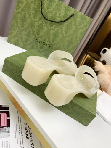 Gucci Womens Shoes Sandals Slides Slippers Luxury Brand Thick Sole 5cm Heel Design Women's GG slide sandal with Original Box
