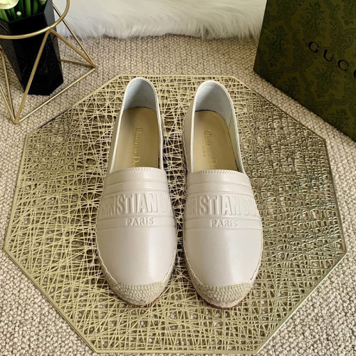 Dior Women Shoes Luxury Brand Design Dior Espadrille Nude Mesh Embroidery Womens Shoes with Original Box