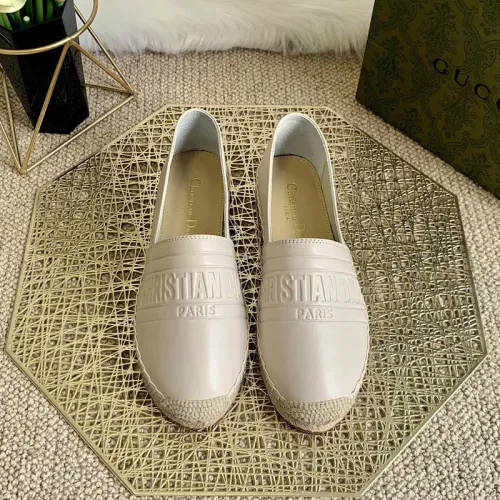 Dior Women Shoes Luxury Brand Design Dior Espadrille Nude Mesh Embroidery Womens Shoes with Original Box
