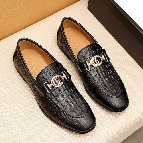 Gucci Mens Shoes Leather Design Luxury Brand Business Dress Shoes for Men with Original Box
