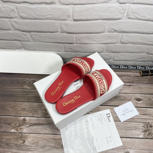 Dior Women Shoes Mule DWAY SLIDE Luxury Brand Womens Sandals Slippers with Original Box