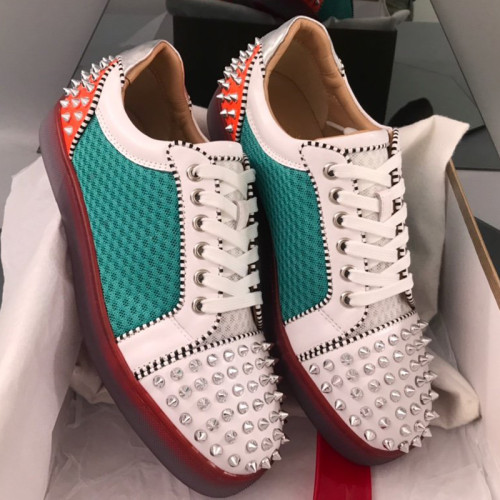 Christian Louboutin Mens Shoes Luxury Brand Red Bottom Design Louis Junior Spikes Flat with Original Box CL sneakers