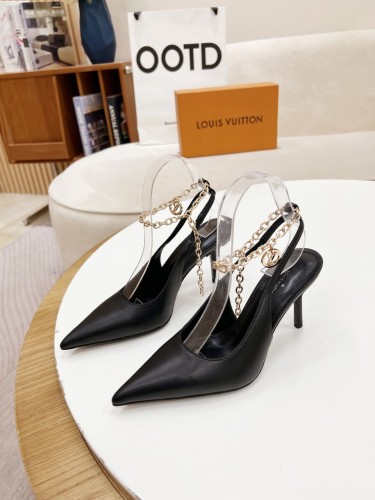 Louis Vuitton Womens Shoes Pumps Sandals Leather Design Luxury Brand Fashion Sandals with Original Box 8cm Heel