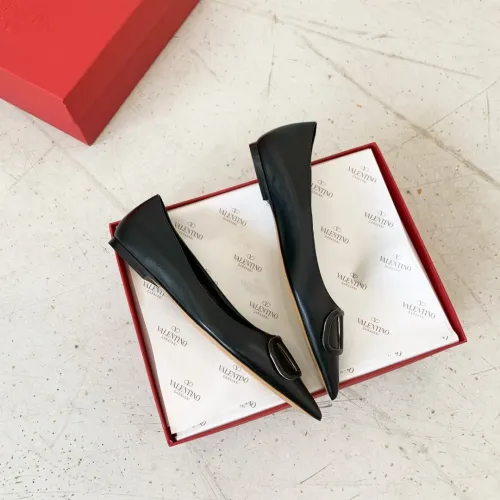 Valentino Women Shoes Mule Flip Flop Sandals VLOGO SIGNATURE CALFSKIN PUMP FLAT with Original Box Luxury Brand