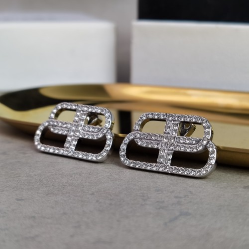 Balenciaga Womens Luxury BB Stud Earrings