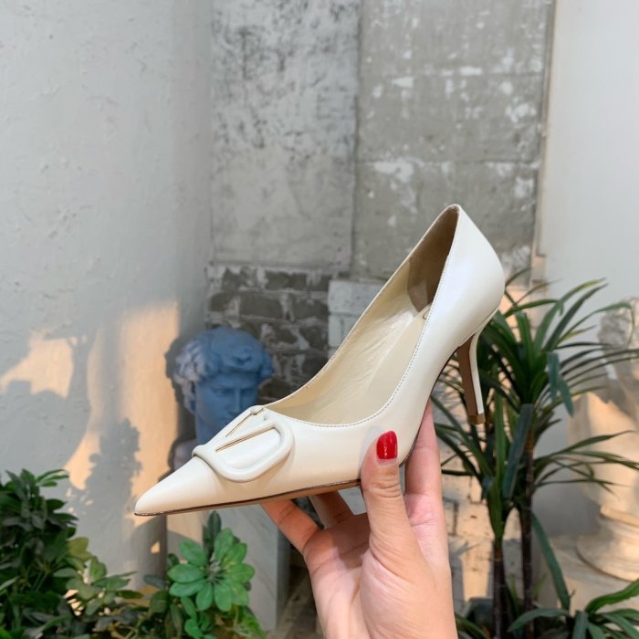 Valentino Women Shoes Mule Flip Flop Sandals VLOGO SIGNATURE CALFSKIN PUMP 80MM Luxury Brand with Original Box