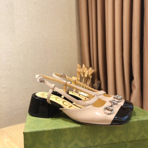 Gucci Womens Shoes Mid-heel Slingback with Horsebit