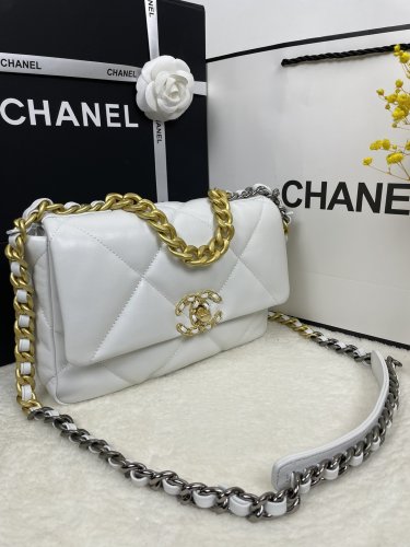 Chanel Womens Bags Shoulder Messenger Bags Chanel 19 Flap Bag Luxury Brand with Original Box