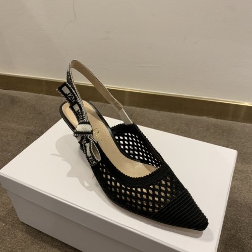 Dior Womens Shoes J'ADIOR SLINGBACK PUMP Black Mesh Embroidery 6.5cm KCP882EMR_S900