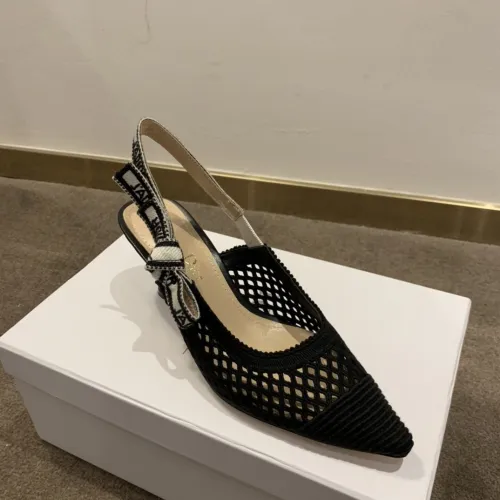 Dior Womens Shoes J'ADIOR SLINGBACK PUMP Black Mesh Embroidery 6.5cm KCP882EMR_S900
