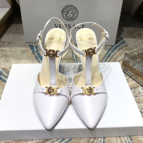 Versace Brand Womens Sandals Shoes Leather Big Size LA MEDUSA SLING-BACK PUMPS High Heel Design Luxury Brand Sandals for Women
