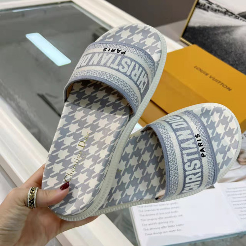 Dior Women Shoes Mule DWAY SLIDE Luxury Brand Womens Sandals Slippers with Original Box