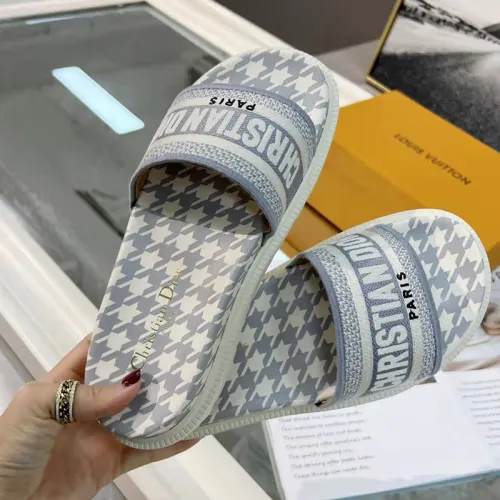 Dior Women Shoes Mule DWAY SLIDE Luxury Brand Womens Sandals Slippers with Original Box