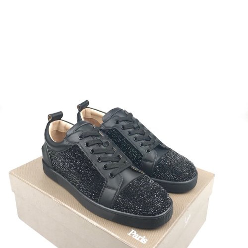 Christian Louboutin Mens Shoes Luxury Brand Red Bottom Design Louis Junior Spikes Flat with Original Box CL sneakers
