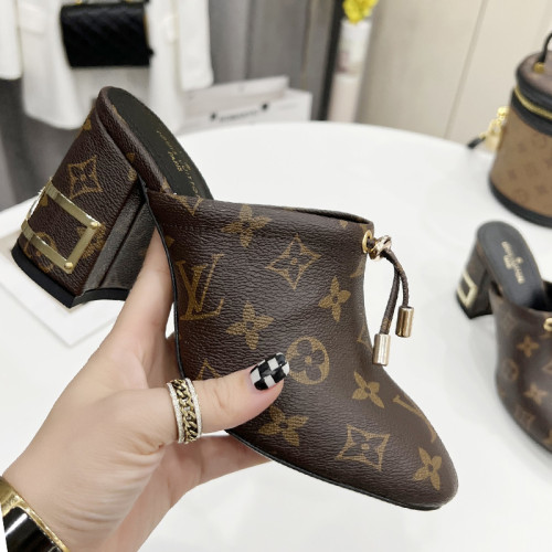 Louis Vuitton Womens Shoes Pumps Sandals Slippers Leather Design Luxury Brand Fashion Sandals with Original Box 6.5cm Heel