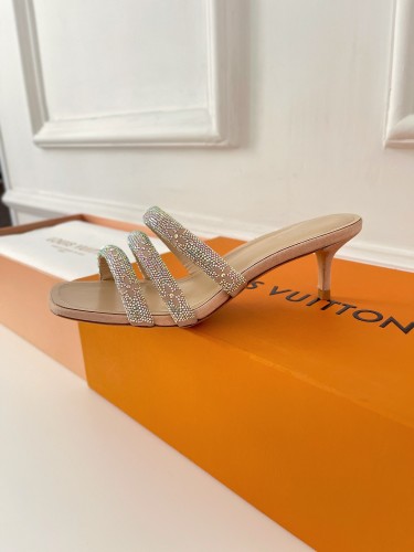 Louis Vuitton Womens Shoes Sandals Slippers Luxury Brand REVIVAL APPEAL MULE 1A93WI calf leather with Original Box 5.5cm Heel